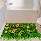 水自粘壁纸贴画创意走廊踢脚线3D立体草丛地板装饰品墙贴纸浴室防