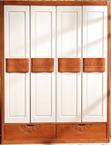 地中海橡木套房全实木橡木衣柜储物柜白色壁橱四五门卧室加高加抽