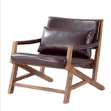 时尚设计师休闲椅简约现代实木椅子北欧宜家创意扶手椅单人沙发椅