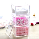 盒创意桌面卸妆棉化妆品置物架化妆棉收纳盒透明 欧式棉签盒牙签