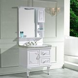 简约浴室柜组合PVC小户型吊柜正品欧式卫浴陶瓷台面洗手池洗脸盆