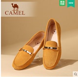 Camel/骆驼女鞋 正品豆豆鞋 真皮休闲舒适透气平跟单鞋A63027611
