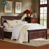 美式床实木床双人床1.5米1.8米欧式美式乡村实木床全实木储物红橡