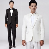 2015最新款男士主持西装套装新郎结婚伴郎韩版修身礼服纯色男装