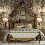 美式乡村实木雕花双人床/新古典欧式奢华软床实木床/定制卧室家具