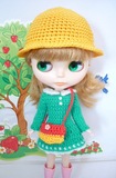 BLYTHE 小布娃娃 娃衣 小丸子毛线帽子+背包 （预订）