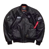 复古二战军事MA1加厚空军飞行员棉衣夹克魔术布标合作款棉服外套