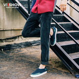 viishow2016春装新款休闲长裤 潮流男装灯芯绒长裤 修身纯色男裤