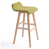 实木酒吧椅创意高椅欧式吧台椅子木前台时尚吧凳简约高脚靠背凳子