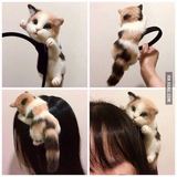 【趴趴猫】日本进口 正版猫咪头饰 可爱 小猫发卡 发夹发箍羊毛毡