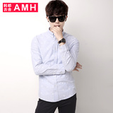 AMH男装韩版2016春季新款时尚修身青年百搭男长袖衬衫LL4343滈
