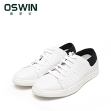 OSWIN/奥思文鞋柜男鞋板鞋潮流小白鞋透气孔弹力后跟2016新款