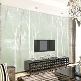 大型定制壁画北欧风格墙纸壁纸3d立体客厅卧室电视背景墙创意树林