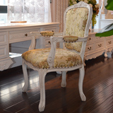 欧式家具 餐厅家具 实木餐椅 白色 仿古法式风格 雕花做旧