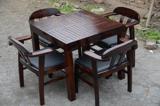 户外庭院铁艺碳化家具 实木酒吧桌椅 咖啡桌椅套件 休闲餐桌组合