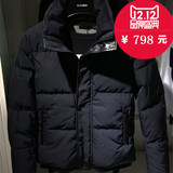 太平鸟男装15冬装新款正品代购羽绒服修身黑色外套B2AC54407包邮