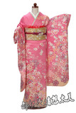 日本代购正装和服浴衣 时尚花纹礼服振袖粉色樱花成人仪式典礼
