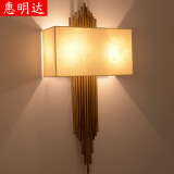 新中式壁灯 现代简约过道走廊灯客厅书房布艺温馨卧室床头灯禅意