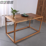 老榆木实木仿古新中式新古典1.4米现代简约复古餐桌椅子组合家具