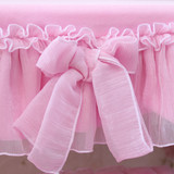 梳妆台罩 布艺桌布防尘罩韩式公主风粉色蕾丝水晶绒化妆凳套 定做