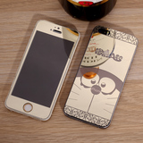 雅伦威iPhone5s钢化膜苹果5/5s钢化玻璃膜镜面彩膜卡通手机前后膜