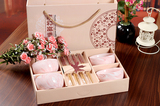 陶瓷碗筷汤碗米饭碗套装创意韩式家用骨瓷餐具婚庆结婚送礼礼盒款