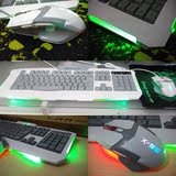 达尔优X-战将白色键盘鼠标游戏套装CF lol有线发光网吧正品批发