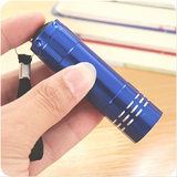 检测 小型便携验钞机9led紫光验钞灯笔 紫外线迷你手电筒荧光剂