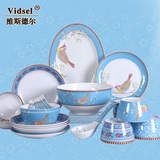 碗碟套装碗盘创意骨瓷餐具套装家用韩式陶瓷餐具碗盘结婚送礼