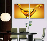 客厅装饰画 现代简约壁画餐厅无框画红酒杯三联挂画沙发背景墙画