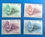 D15 摩纳哥1987年蝴蝶邮票 雕刻版 新票4全