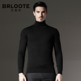 Brloote/巴鲁特男士100%羊毛衫 男修身高领毛衣套头针织衫 秋冬装