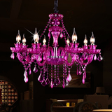 服装店蜡烛水晶吊灯 咖啡厅西餐厅酒吧吧台KTV紫色创意复古灯具