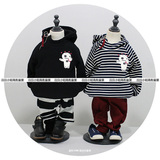 2015韩版冬季童装男童冬款套头卫衣儿童连帽冬装宝宝加绒加厚冬装