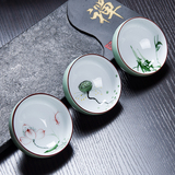 手绘青瓷五彩 罗汉杯 釉下彩功夫品茗小茶碗 陶瓷 特色茶杯特价