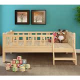 实木婴儿童床侧梯 松木加强型带护栏简约小孩单人床尾梯卡通童床