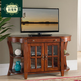 拉梵堡美式电视柜复古客厅实木地柜小户型卧室高电视柜欧式餐边柜