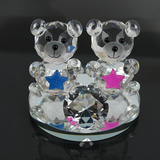 水晶小熊摆件 手机柜台创意礼品珠宝婚房装饰品摆设 生日礼物