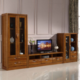 中式实木电视柜组合客厅特价包邮酒柜地柜3.5米电视墙榆木电视柜