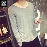 圆领长袖t恤潮男士纯色打底衫修身上衣服韩版体恤男春装青年冬季