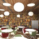 3D立体木纹英文字母墙大型壁画咖啡厅酒吧ktv复古怀旧墙壁纸墙纸