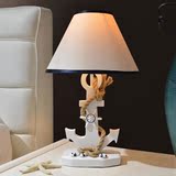 那澜多好创意欧式田园地中海可爱卧室儿童树脂船锚舵台灯床头桌