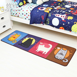 仙吉现代个性卡通可爱猫咪厨房长条地垫卧室床边房间沙发防滑脚垫