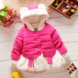 冬装女童婴儿儿童加绒加厚棉衣小孩衣服童装外套女宝宝0-1-2-3岁
