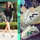 夏季M字透气女鞋韩版低帮运动白色帆布鞋女休闲鞋学生系带白布鞋