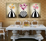 现代客厅装饰画卧室餐厅无框画简约壁画沙发背景墙画欧式挂画花瓶