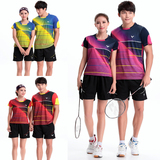 2016新款韩国队胜利羽毛球服套装男女装 圆领速干透气球衣短袖T恤