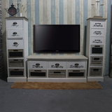 欧式风格电视柜实木客厅矮柜卧室白色六斗柜简约法式电视机柜组合