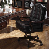 美式老板椅实木真皮电脑椅复古办公椅转椅高档书桌椅休闲椅 特价