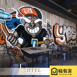 嘻哈涂鸦墙纸街头3D艺术性个性壁纸特色咖啡厅酒吧背景墙大型壁画